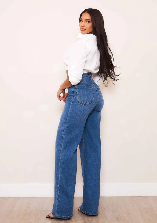 The Sculpted High-Rise Wide Leg Jeans