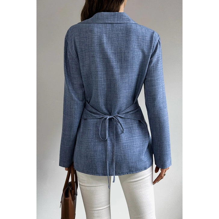 The Emery Draped Button Blouse