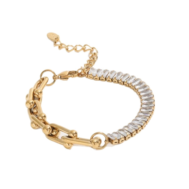 The Luxe Dual Chain Baguette Bracelet