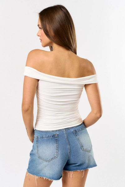 The Isla Off-Shoulder Ruched Top