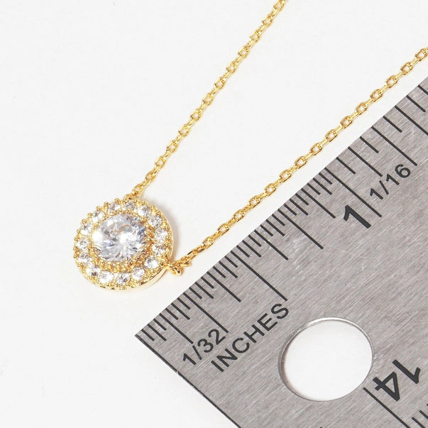 The “Circle of Shine” Halo Pendant Necklace