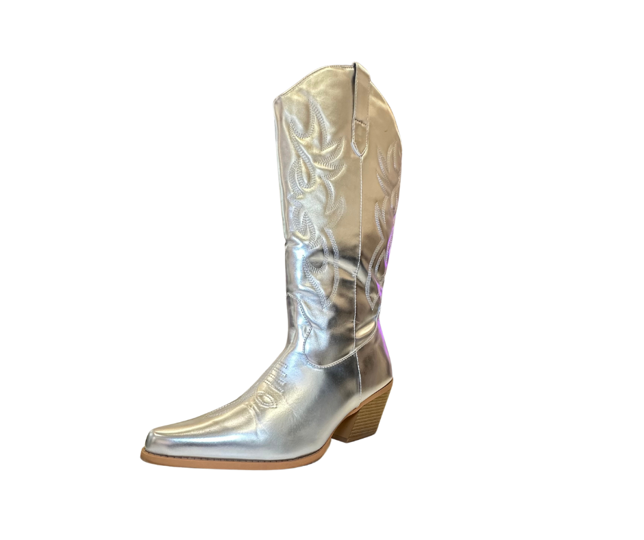 Silver Western Boots
