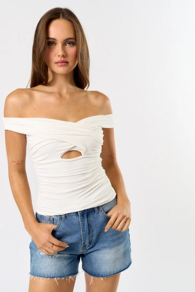 The Isla Off-Shoulder Ruched Top