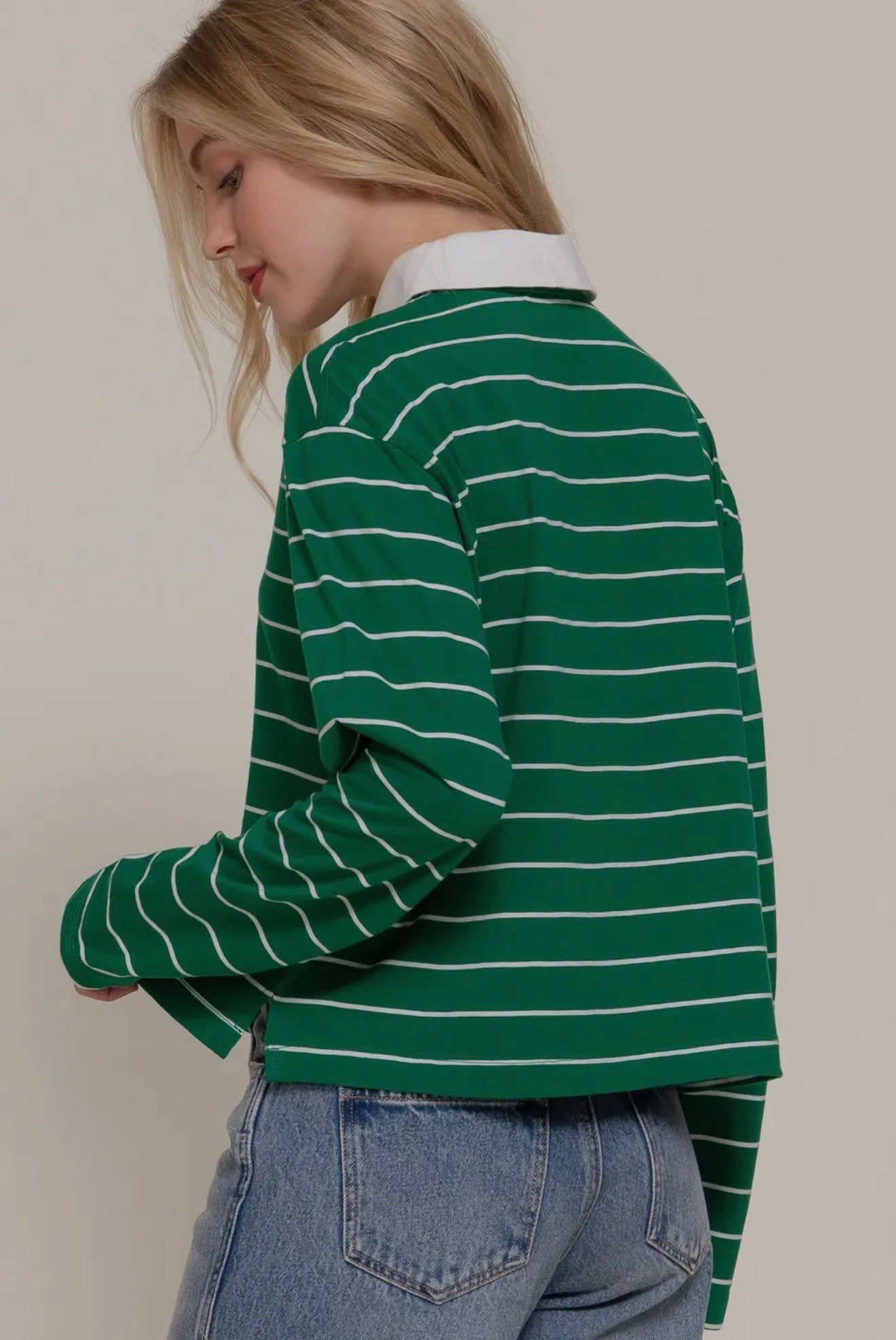 Classic Striped Cotton Polo Top
