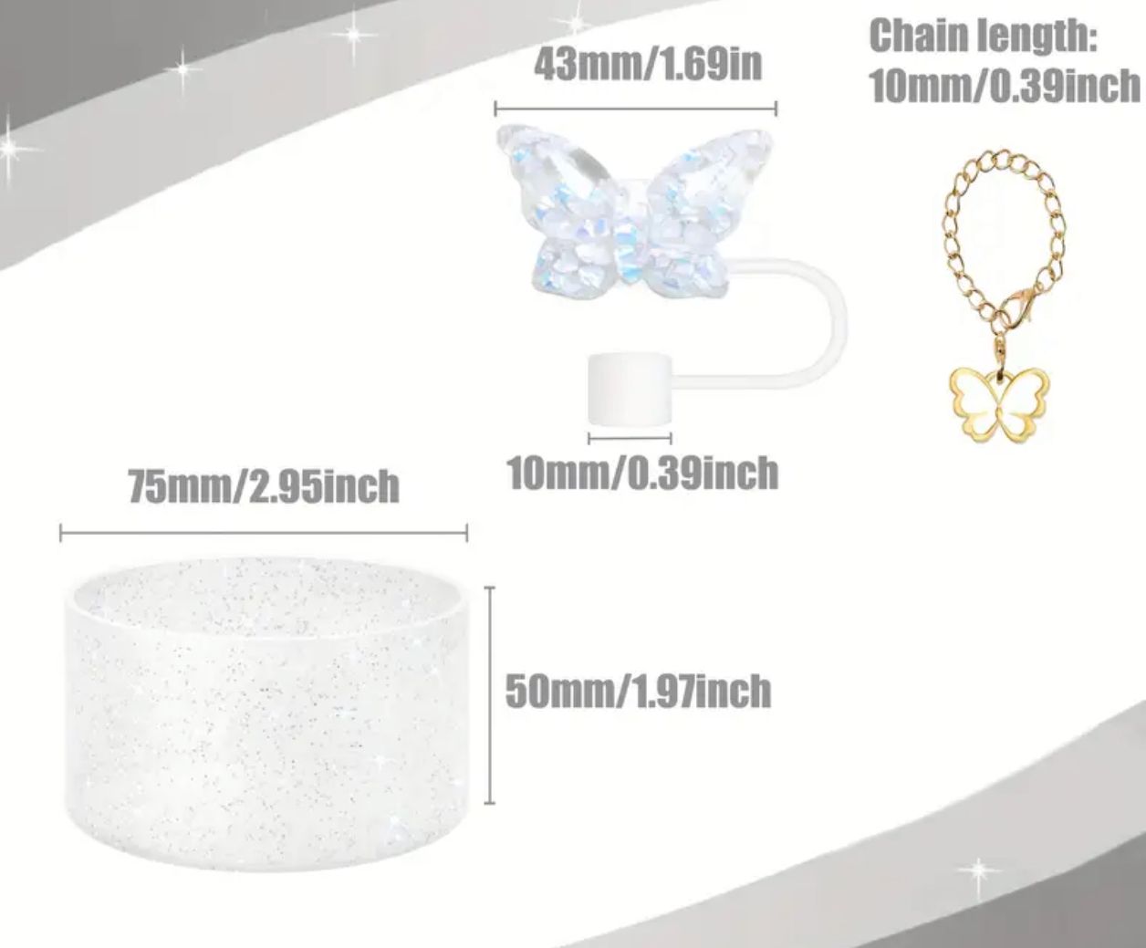 Silicone Stanley Cup Butterfly Accessories