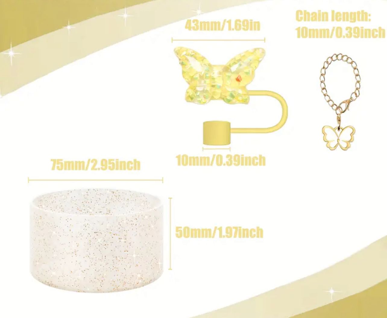 Silicone Stanley Cup Butterfly Accessories
