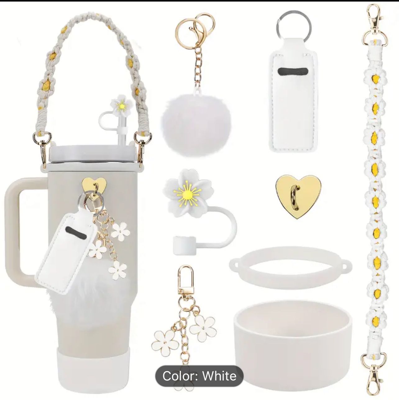 8 Piece  Silicone Stanley Cup Accessories