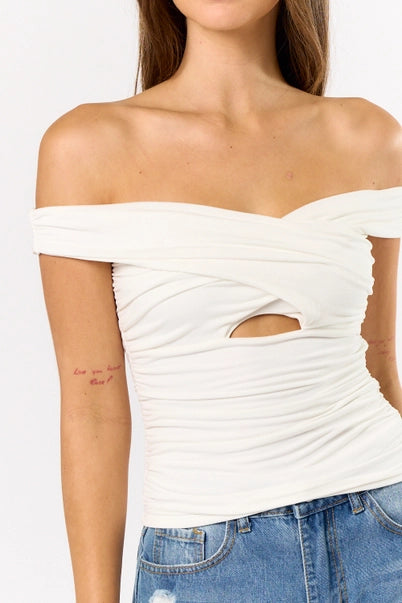 The Isla Off-Shoulder Ruched Top