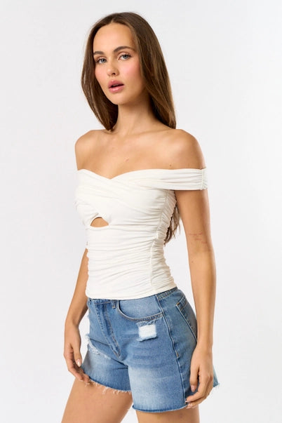 The Isla Off-Shoulder Ruched Top
