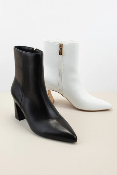 Luxe Leather Pointed-Toe Ankle Boots