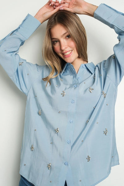 The Delaney Embellished Button-Up