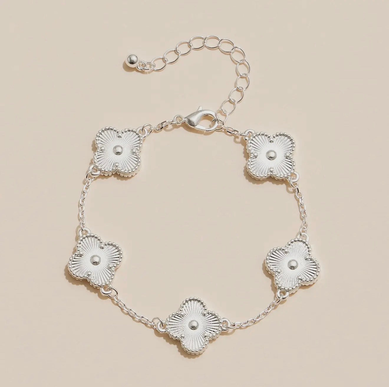 Clover Shell Charm Bracelet