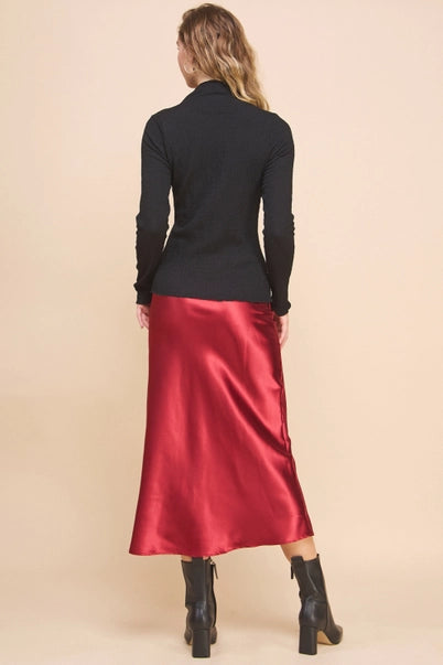 Luxe Satin Midi Skirt