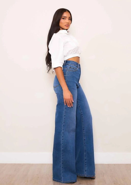 The Sculpted High-Rise Wide Leg Jeans
