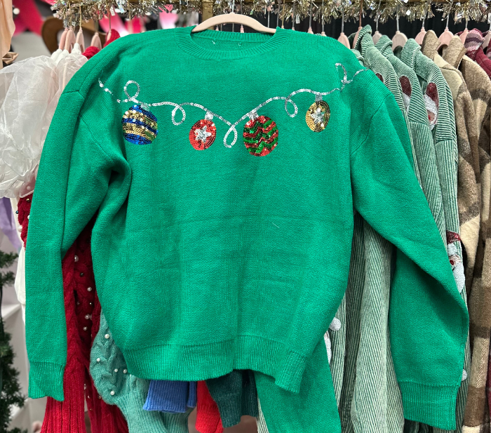 Festive Ornament Embellished Sweater