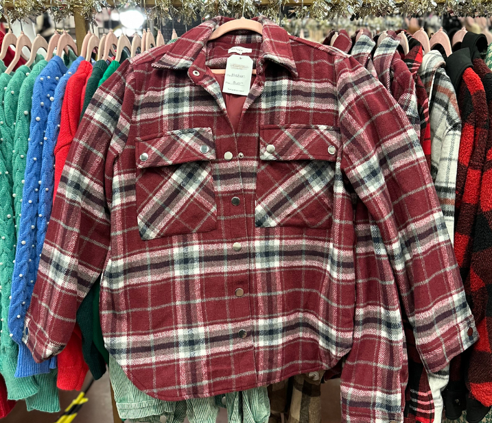 Rustic Burgundy Plaid Shacket