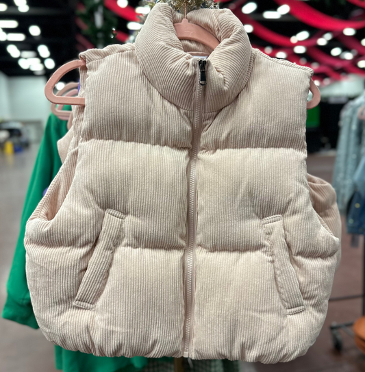 Cozy Corded Puffer Vest