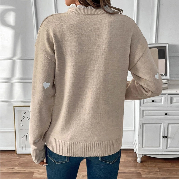 Heartly V-Neck Knit Sweater