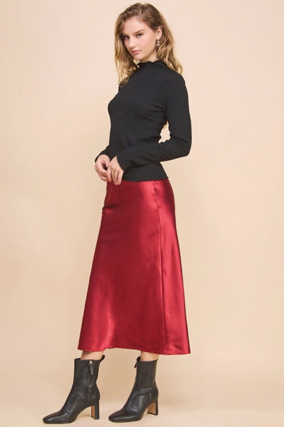 Luxe Satin Midi Skirt