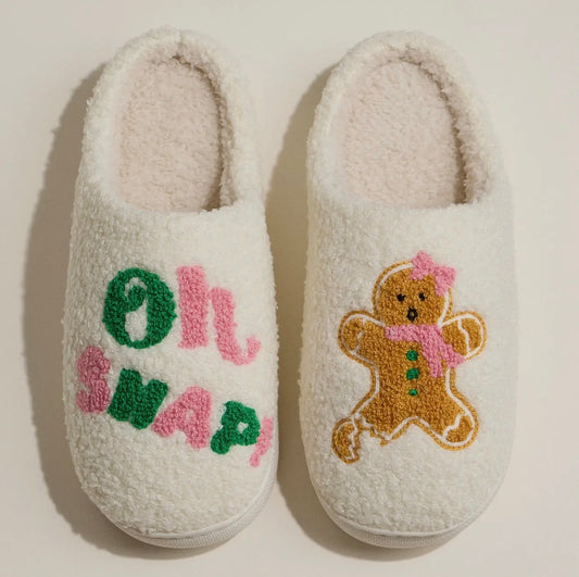 “Oh Snap!” Gingerbread Holiday Slippers