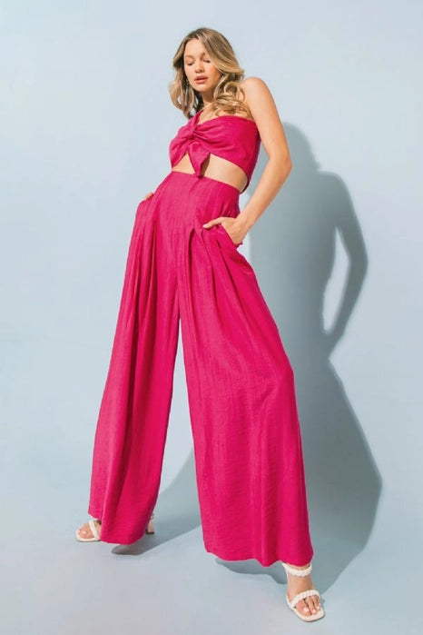 Magenta Cutout Pant Set