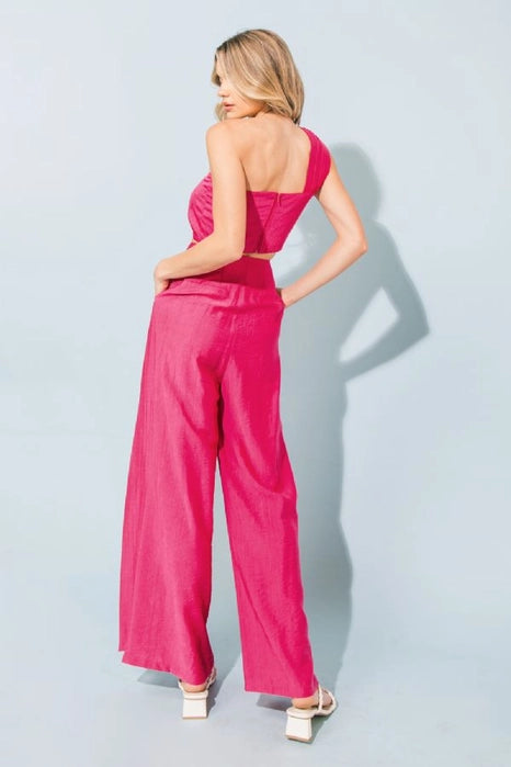 Magenta Cutout Pant Set