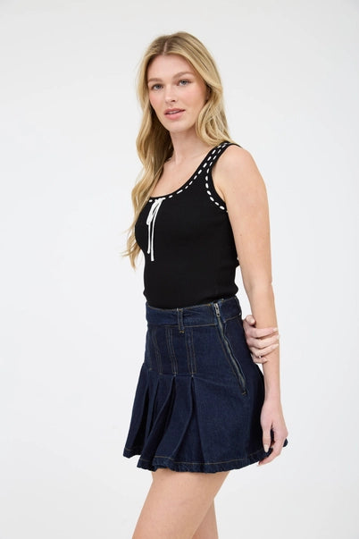The Saylor Contrast Stitch Tank Top