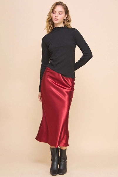 Luxe Satin Midi Skirt