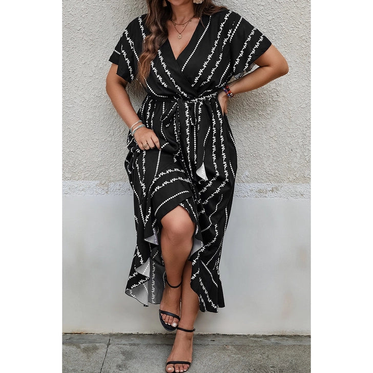 The Catalina Striped Wrap Maxi Dress