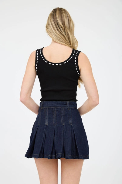 The Saylor Contrast Stitch Tank Top