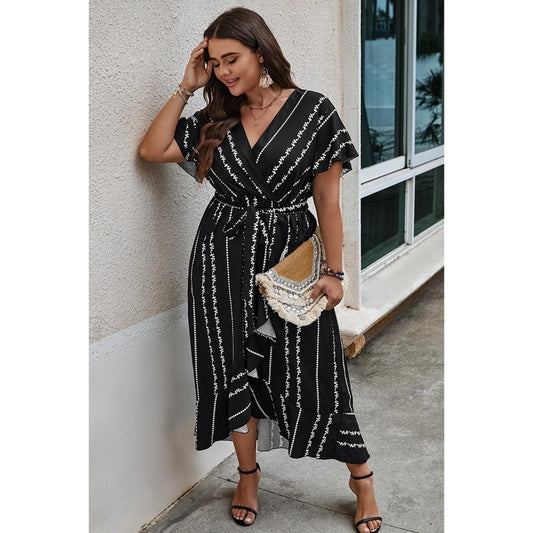 The Catalina Striped Wrap Maxi Dress