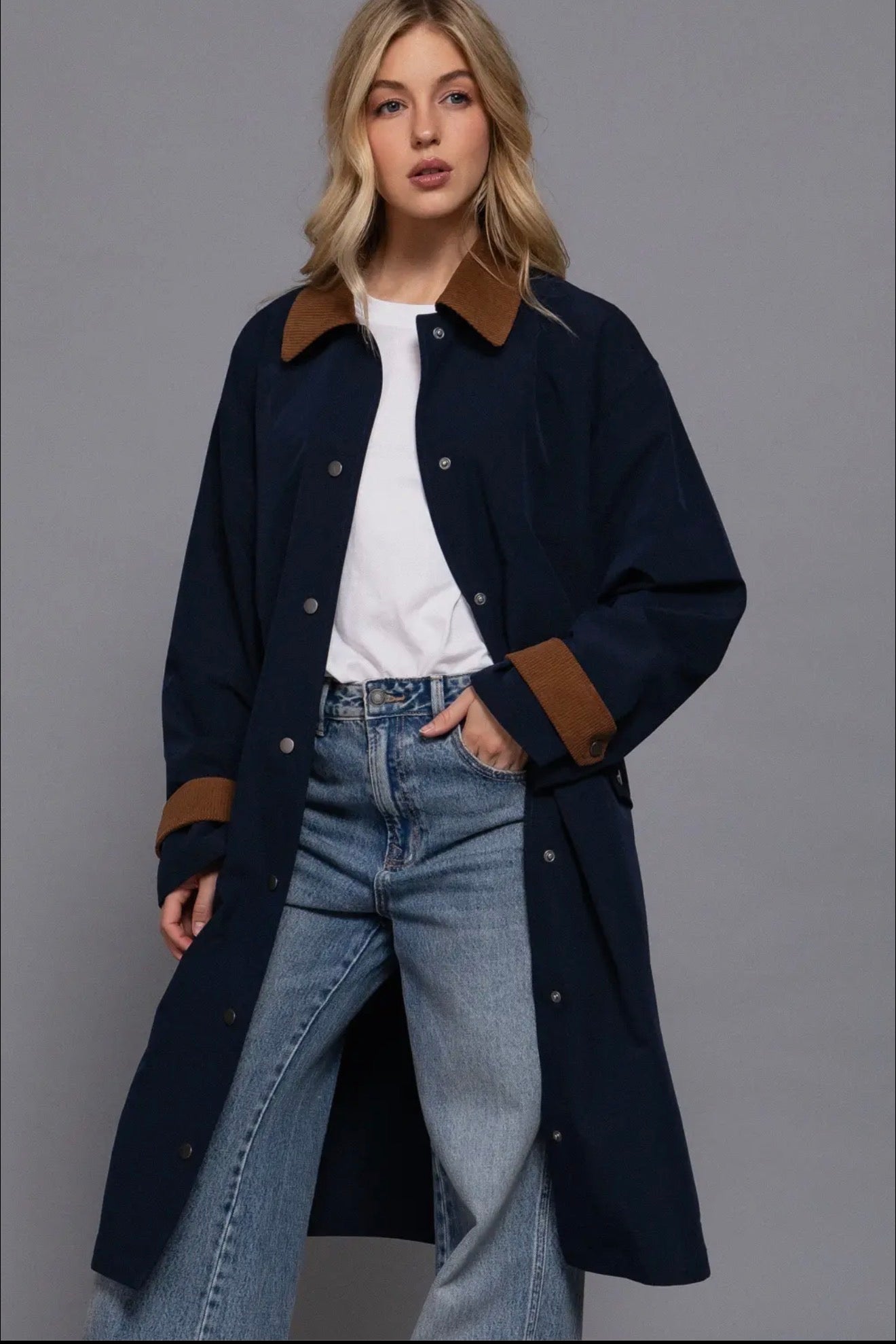 The London Contrast Collar Trench Coat