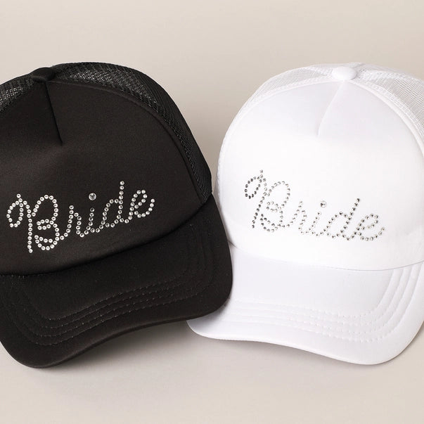 The “Crystal Vows” Rhinestone Bride Trucker Hat