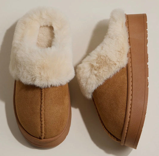 Sherpa Dreams Platform Slippers