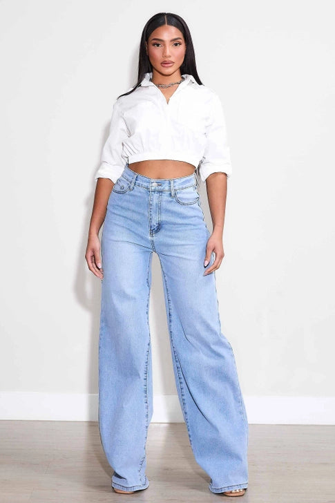 The Sculpted High-Rise Wide Leg Jeans