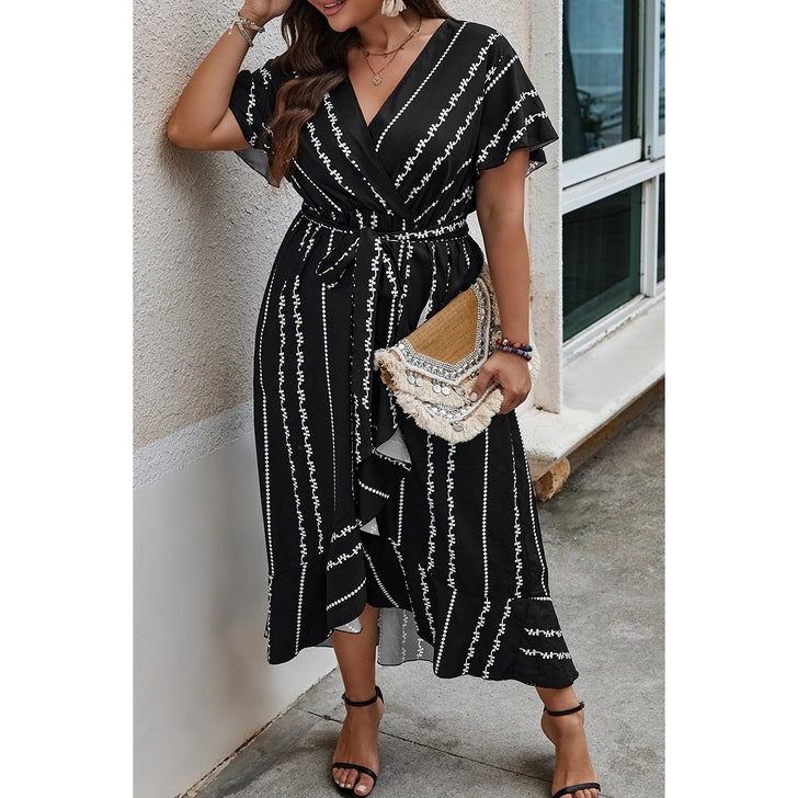 The Catalina Striped Wrap Maxi Dress