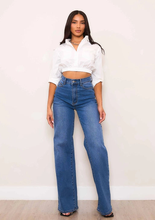 The Sculpted High-Rise Wide Leg Jeans