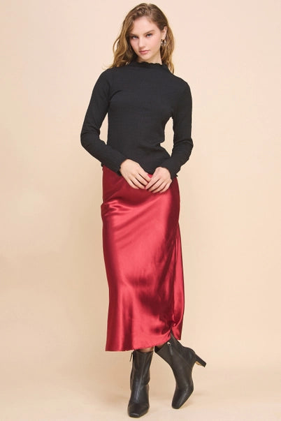 Luxe Satin Midi Skirt