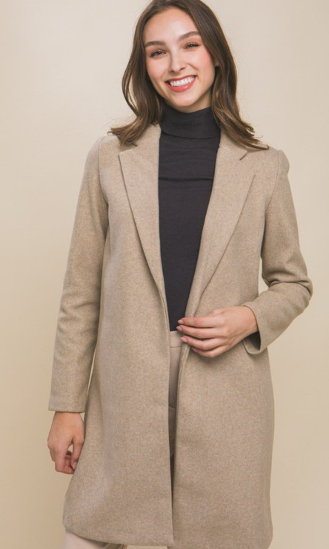 Luxe Camel Tailored Coat