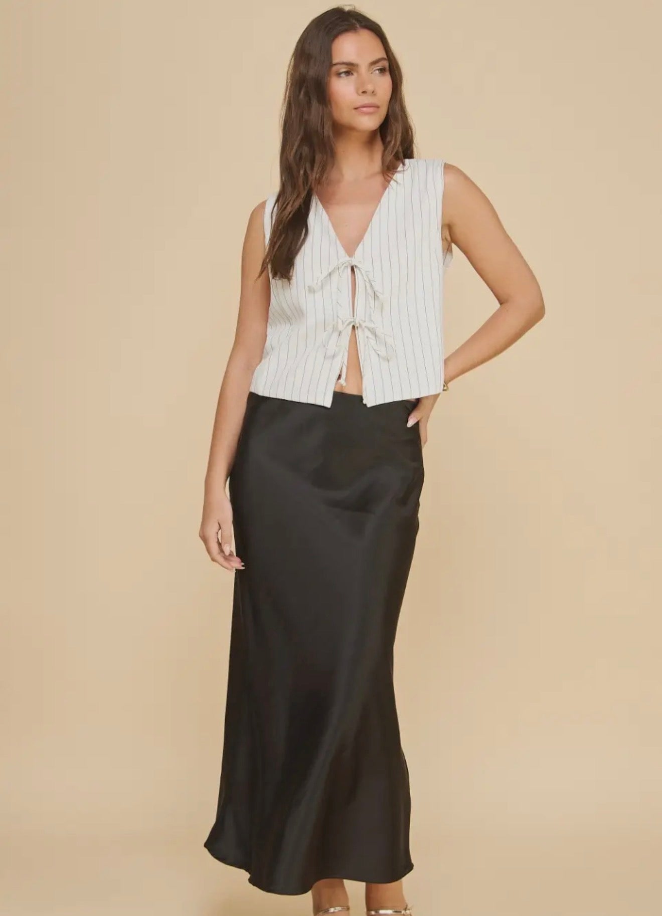 Luxe Satin Midi Skirt