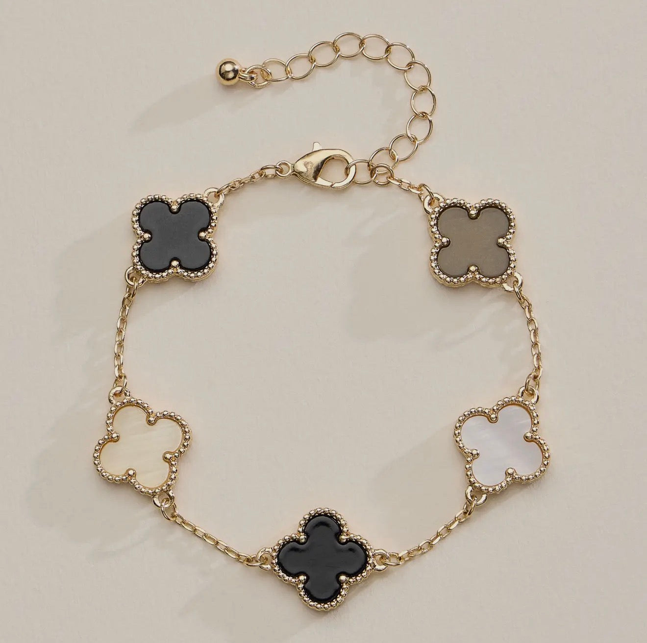 Clover Shell Charm Bracelet