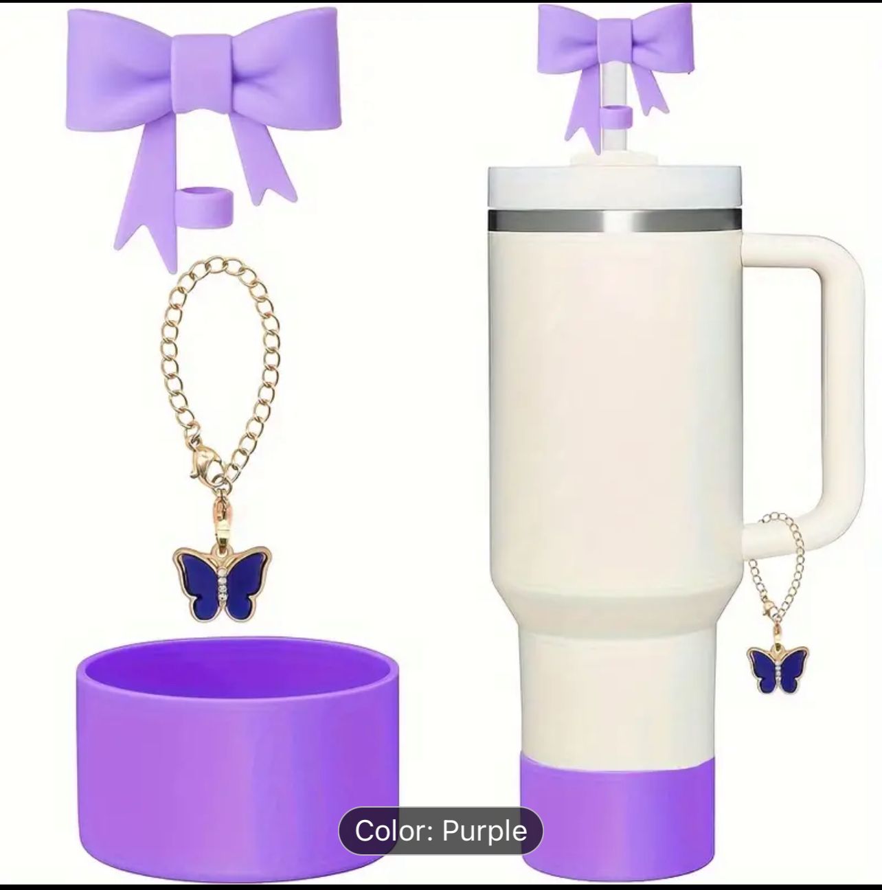 Silicone Stanley Cup Bow Accessories