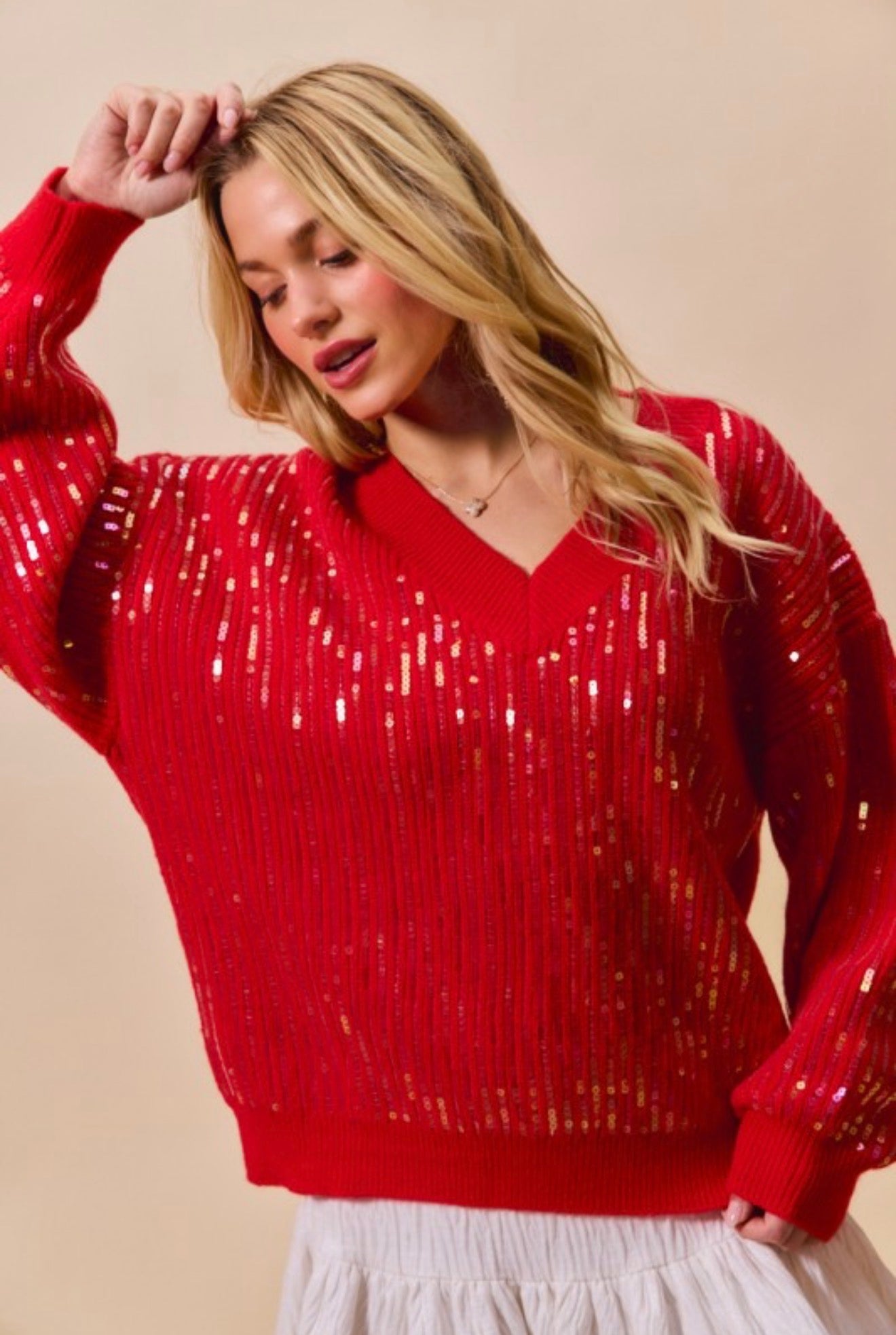 Glam Holiday Glow Sweater