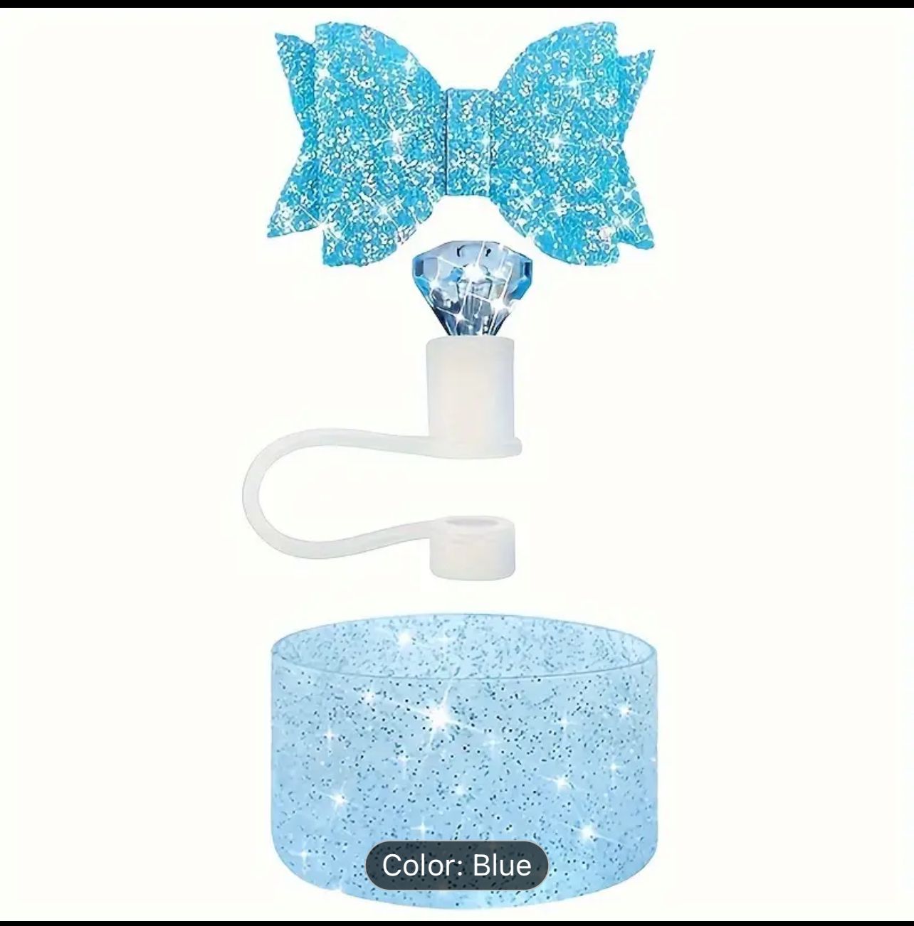 Bow Glitter Silicone Stanley Cup Accessories