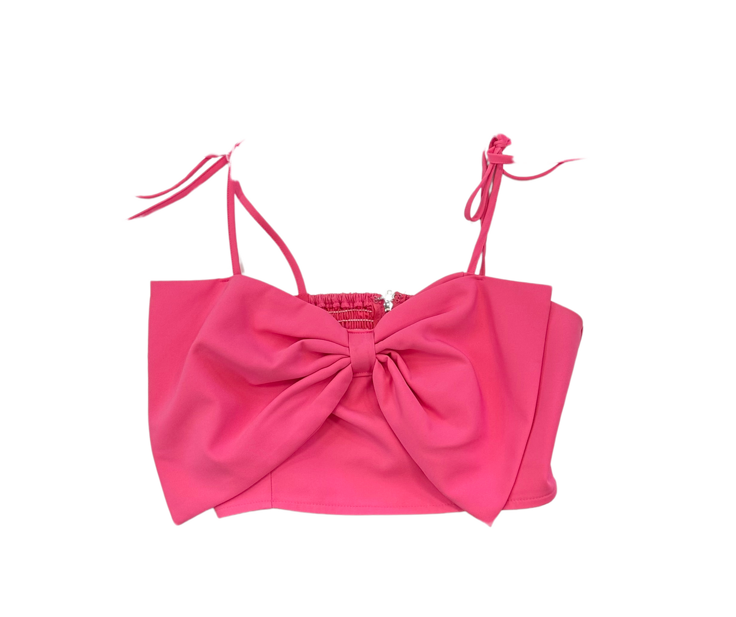 Pink Bow-Tie Crop Top