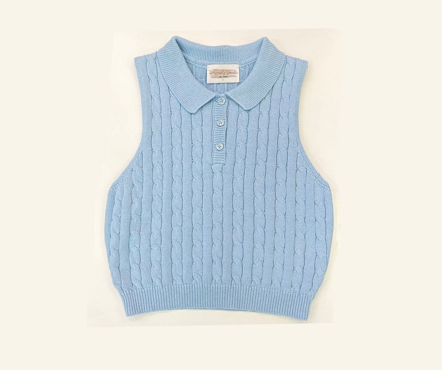 Cable Knit Collared Tank