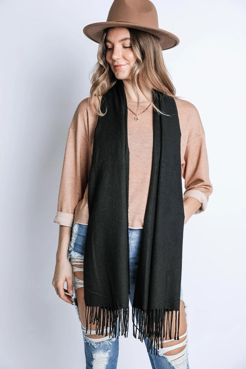 Luxe Fringe Cashmere Scarf