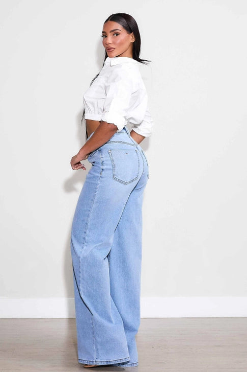The Sculpted High-Rise Wide Leg Jeans