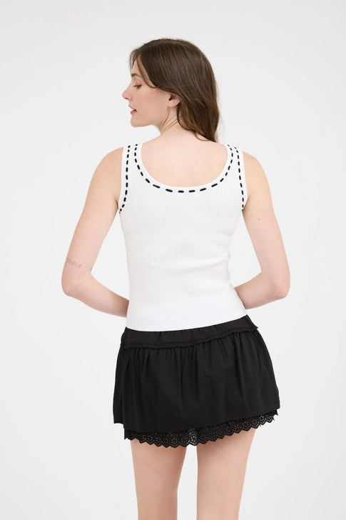The Saylor Contrast Stitch Tank Top