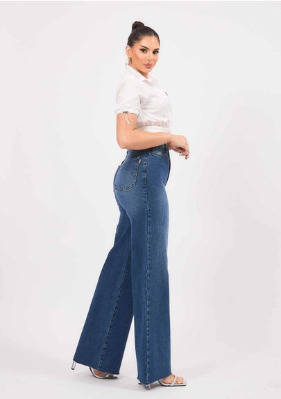 High-Waisted Wide Leg Jeans